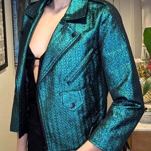 Mossman Green Metallic Moto Jacket (Size Small)